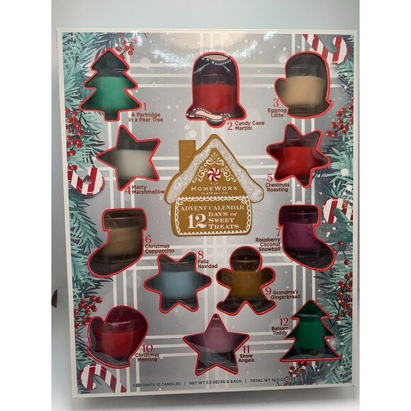 Homeworx Slatkin & Co. 12 Days Of Sweet Treats Advent Calendar Candles Set - Picture 1 of 3